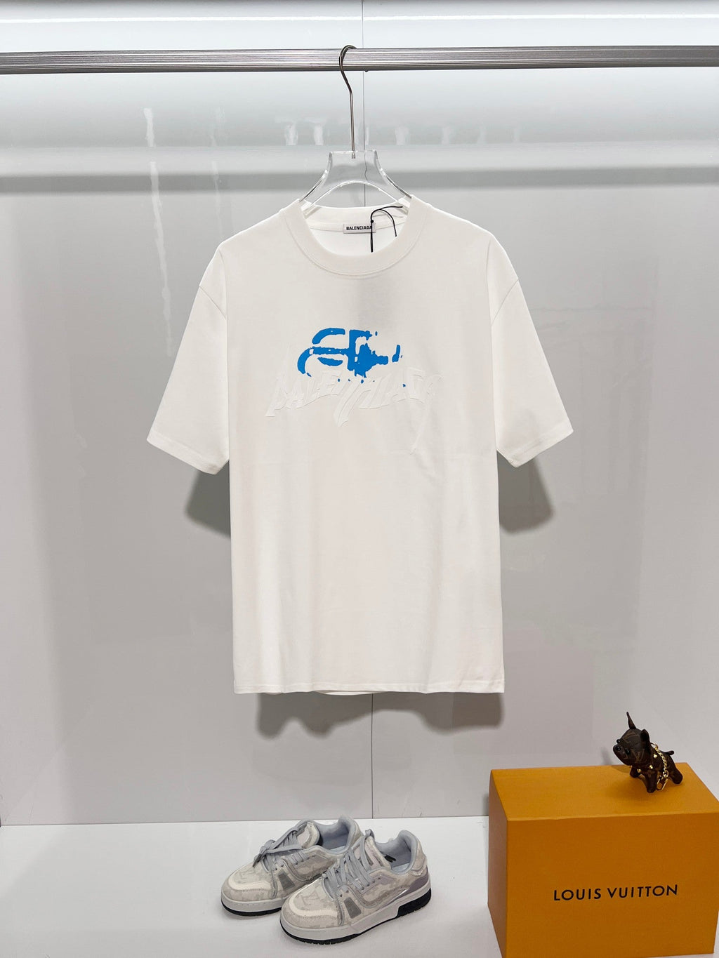 3D raised printed letter round neck T-shirt