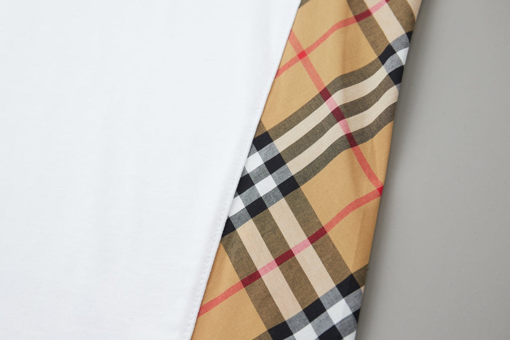 Light luxury checkered patchwork embroidered T-shirt