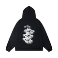 New cracked printed hooded sweatshirt
