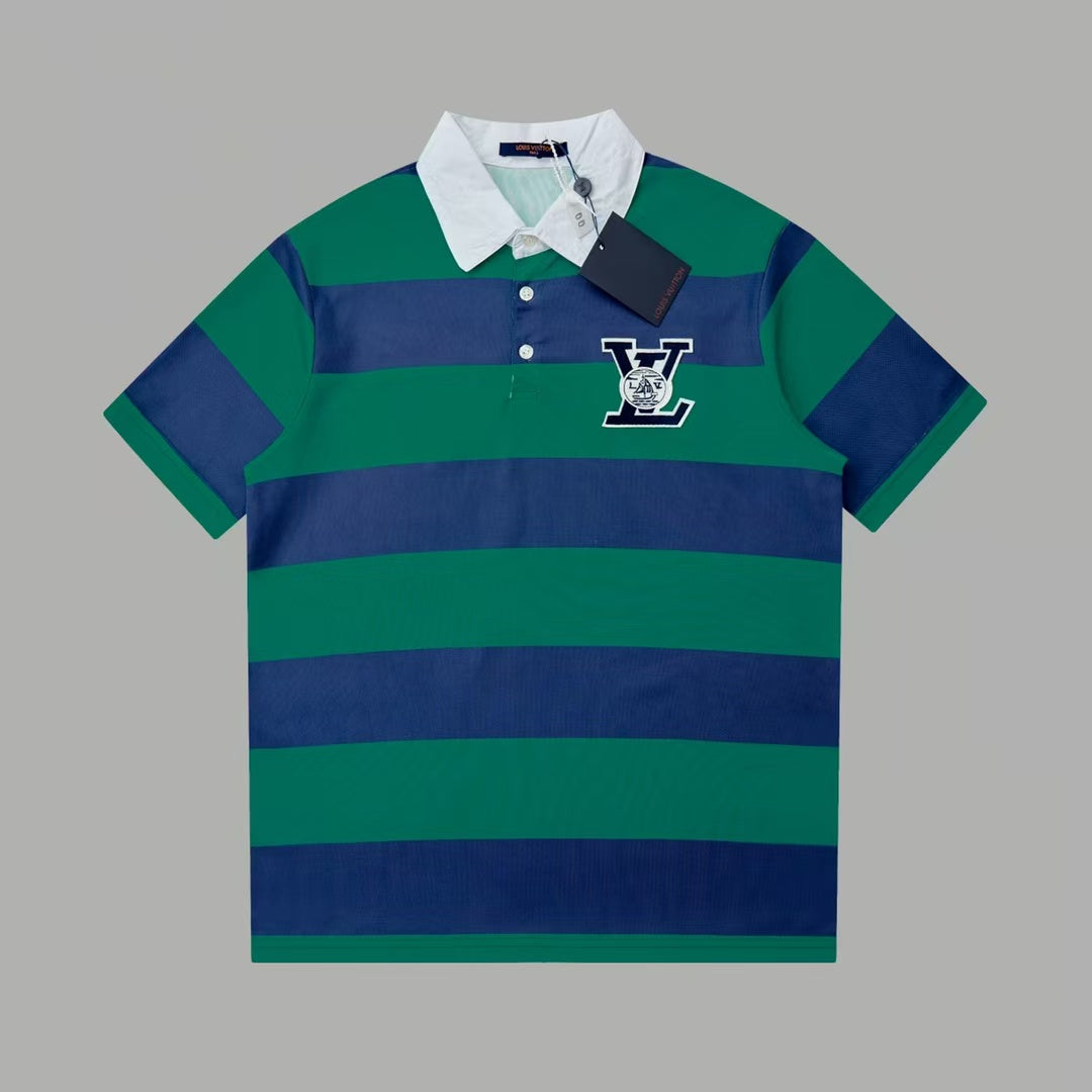 New striped contrasting short sleeved shirt