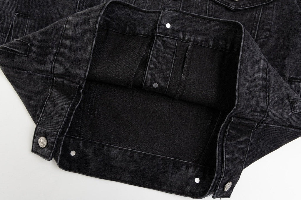 Heavy industry washing and grinding to make old denim jackets