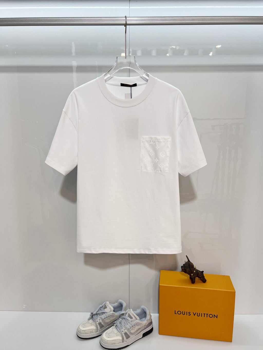 New woven floral pocket short sleeved shirt