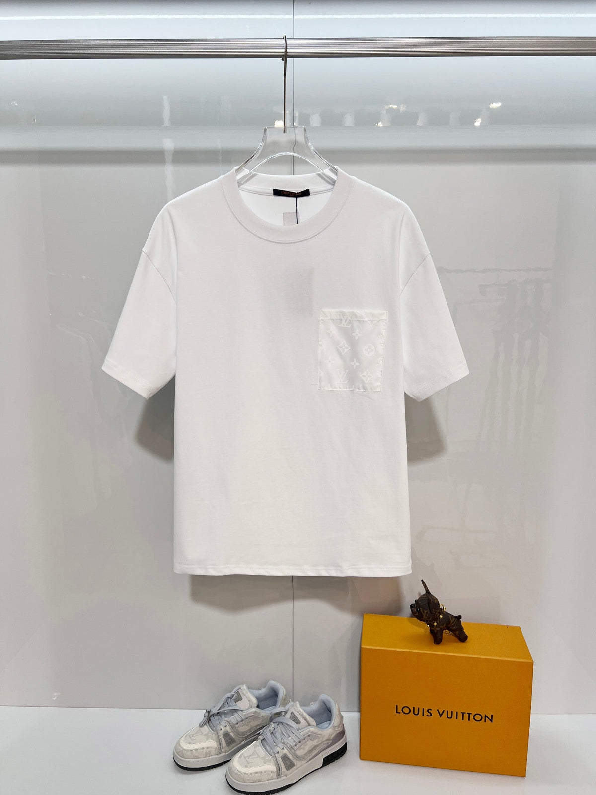 New woven floral pocket short sleeved shirt