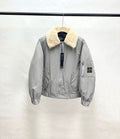 Detachable lambhair collar cotton jacket