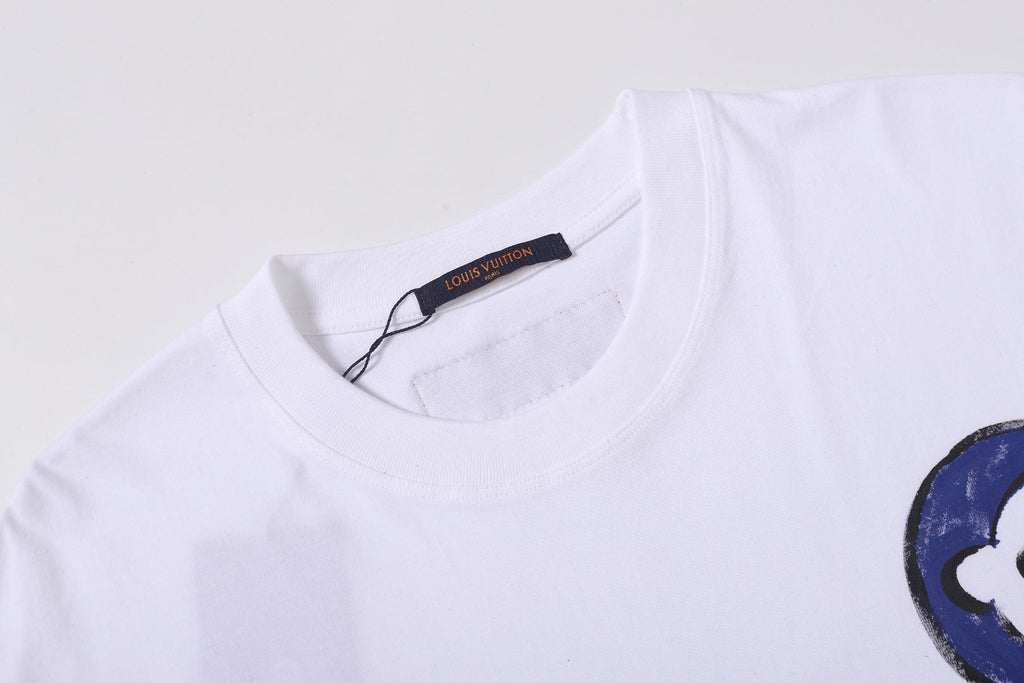Hand drawn graffiti, splashed ink letters, logo, short sleeved T-shirt
