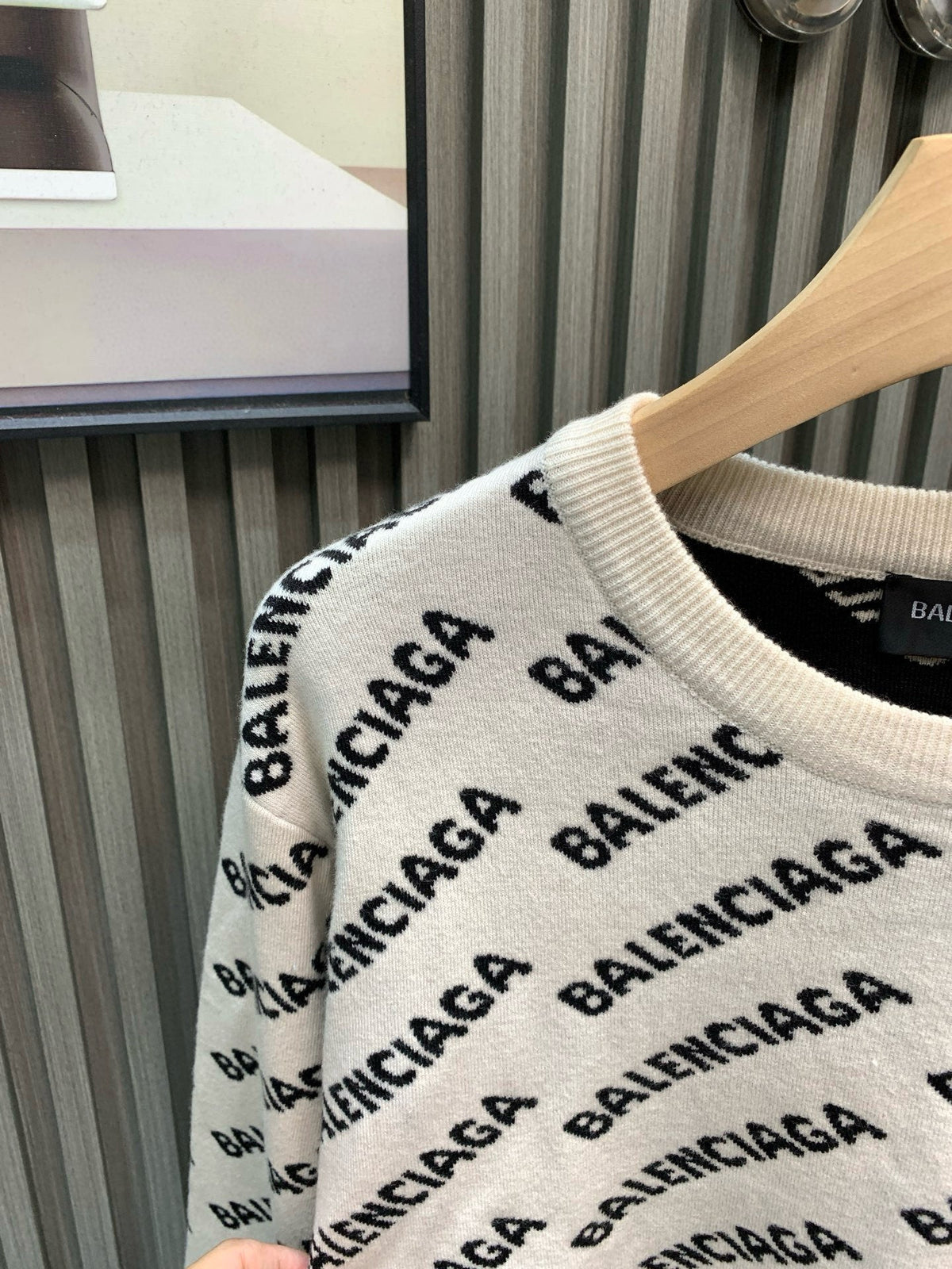 Full printed bullet screen double-sided knitted jacquard sweater
