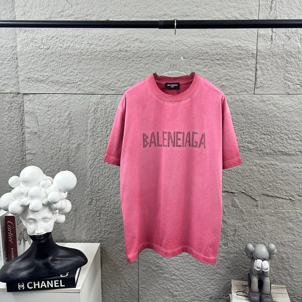 Hot stamping+hot drilling process pure cotton fabric short sleeved T-shirt for both men and women