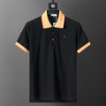 Silk pearl fabric lapel T-shirt