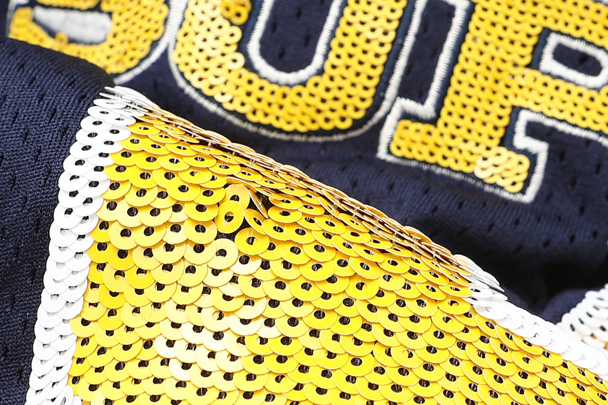 Sequin decal short sleeved casual football jersey for both men and women