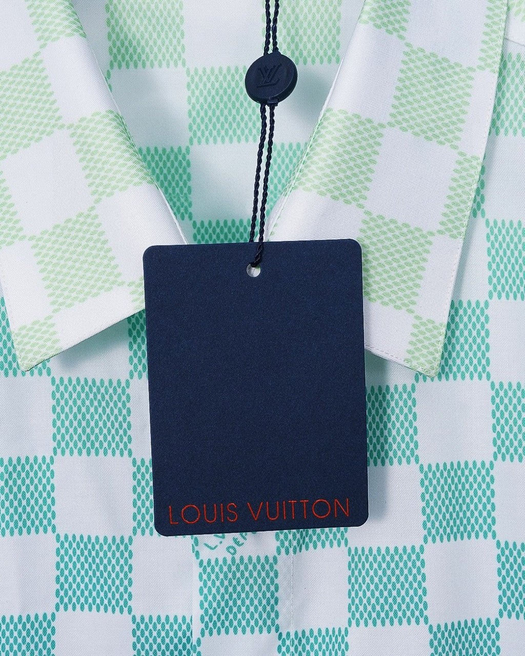 Gradient checkerboard digital printed short sleeved shirt