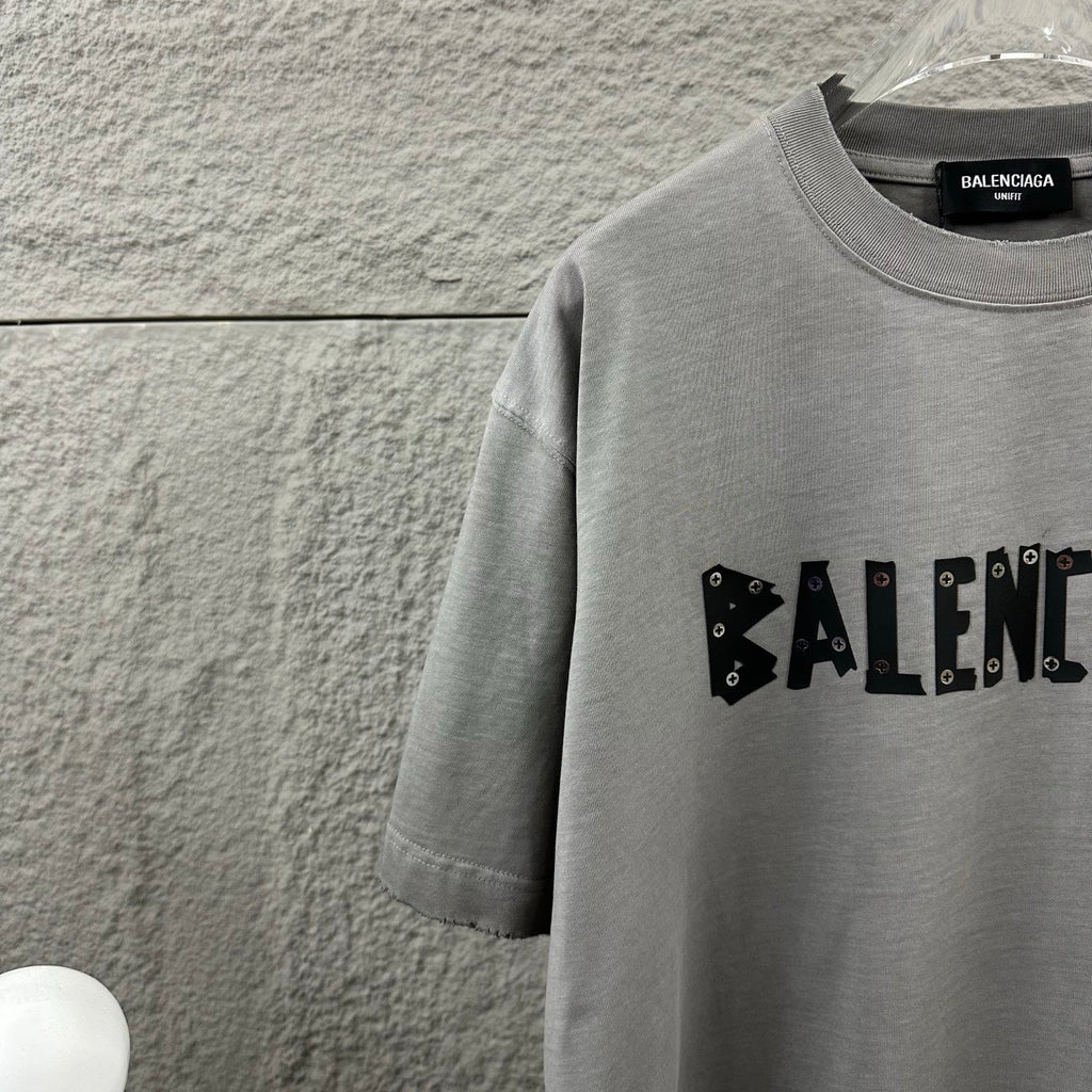 Hot stamping+hot drilling process pure cotton fabric short sleeved T-shirt for both men and women