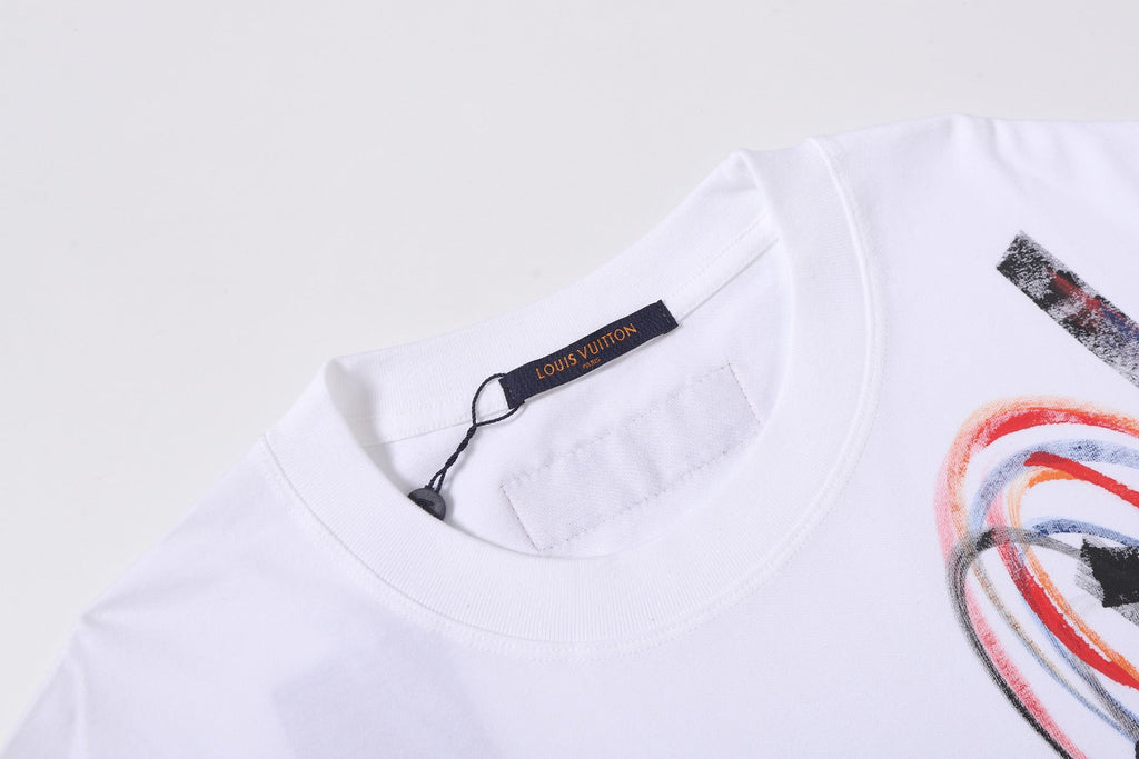 Hand drawn graffiti, splashed ink letters, logo, short sleeved shirt