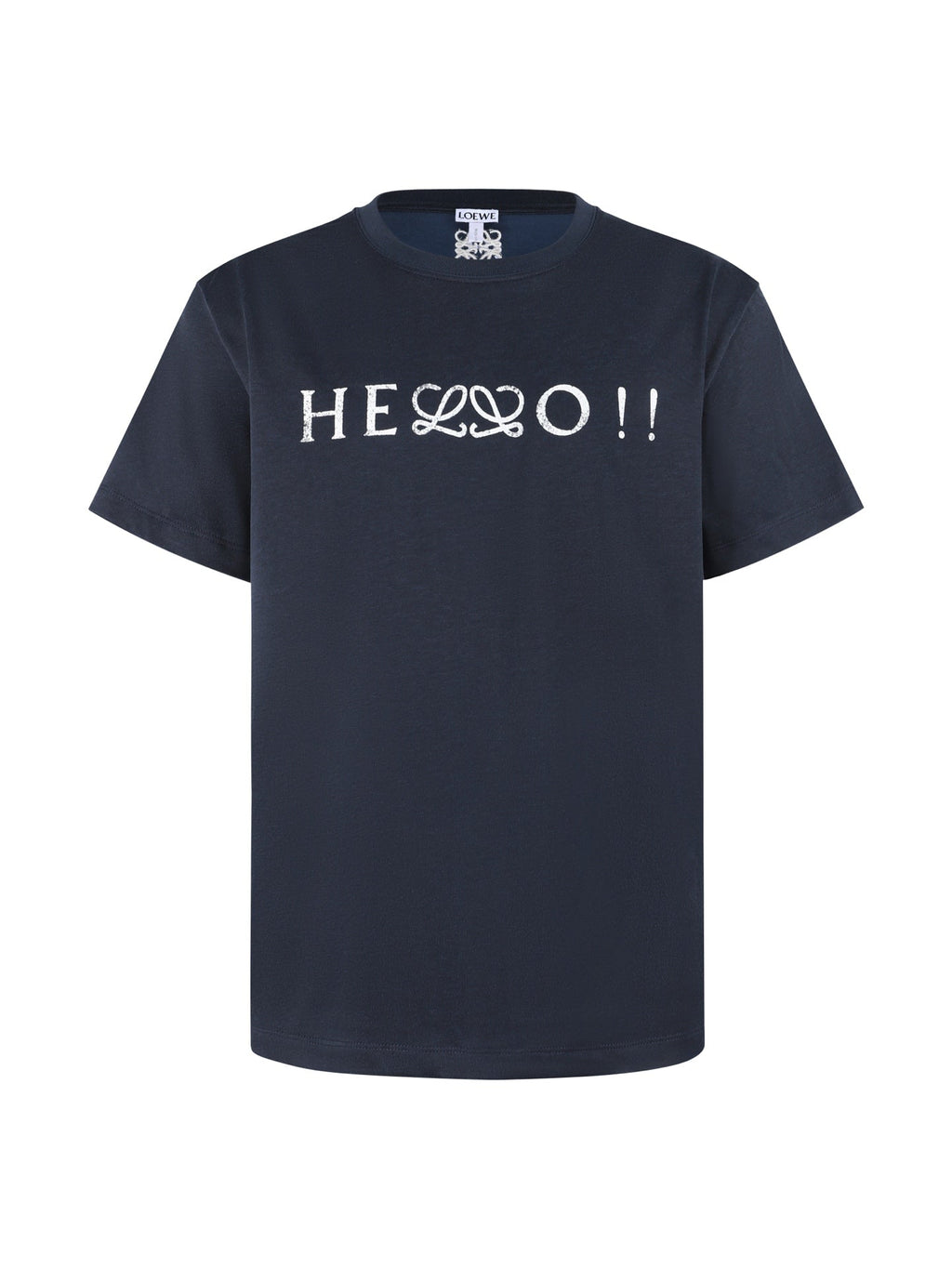 Cotton blend letter printed short sleeved T-shirt