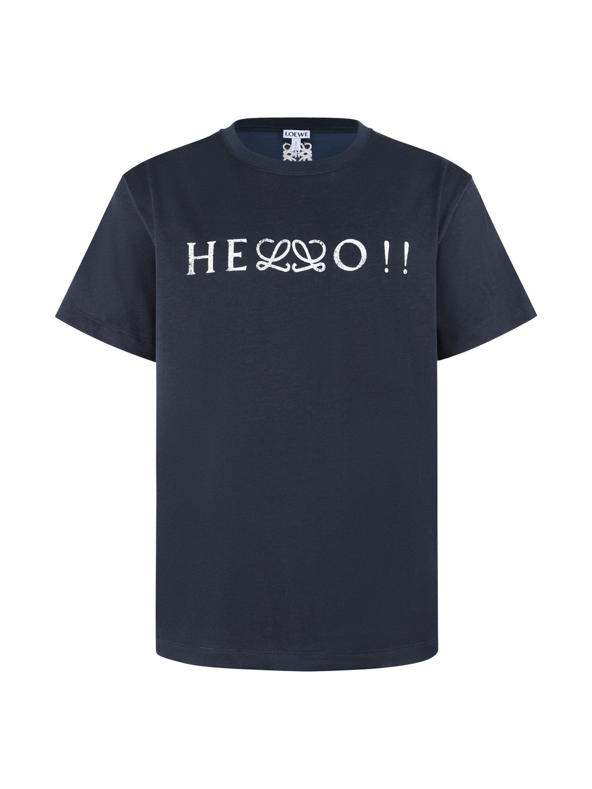 Cotton blend letter printed short sleeved T-shirt
