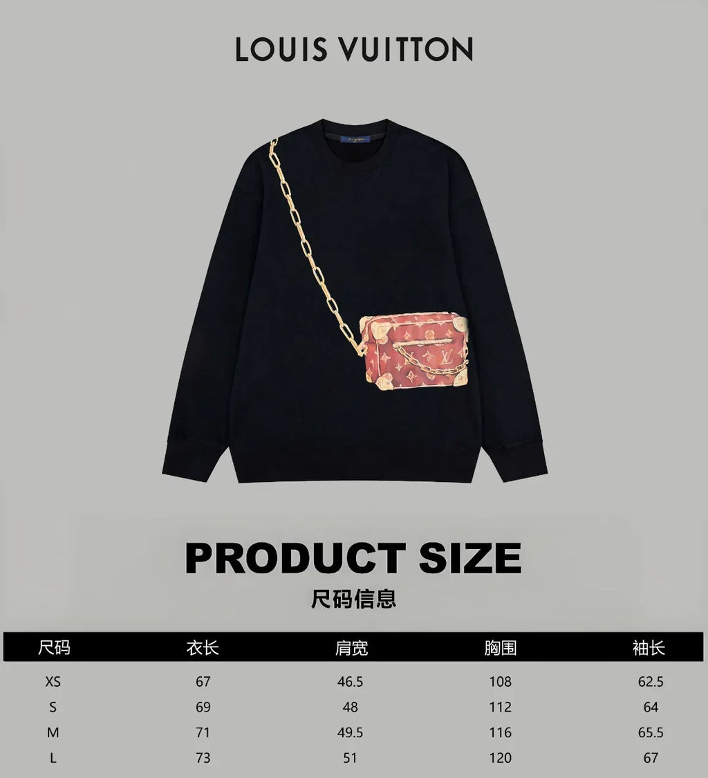 Printed looped long sleeved hoodie