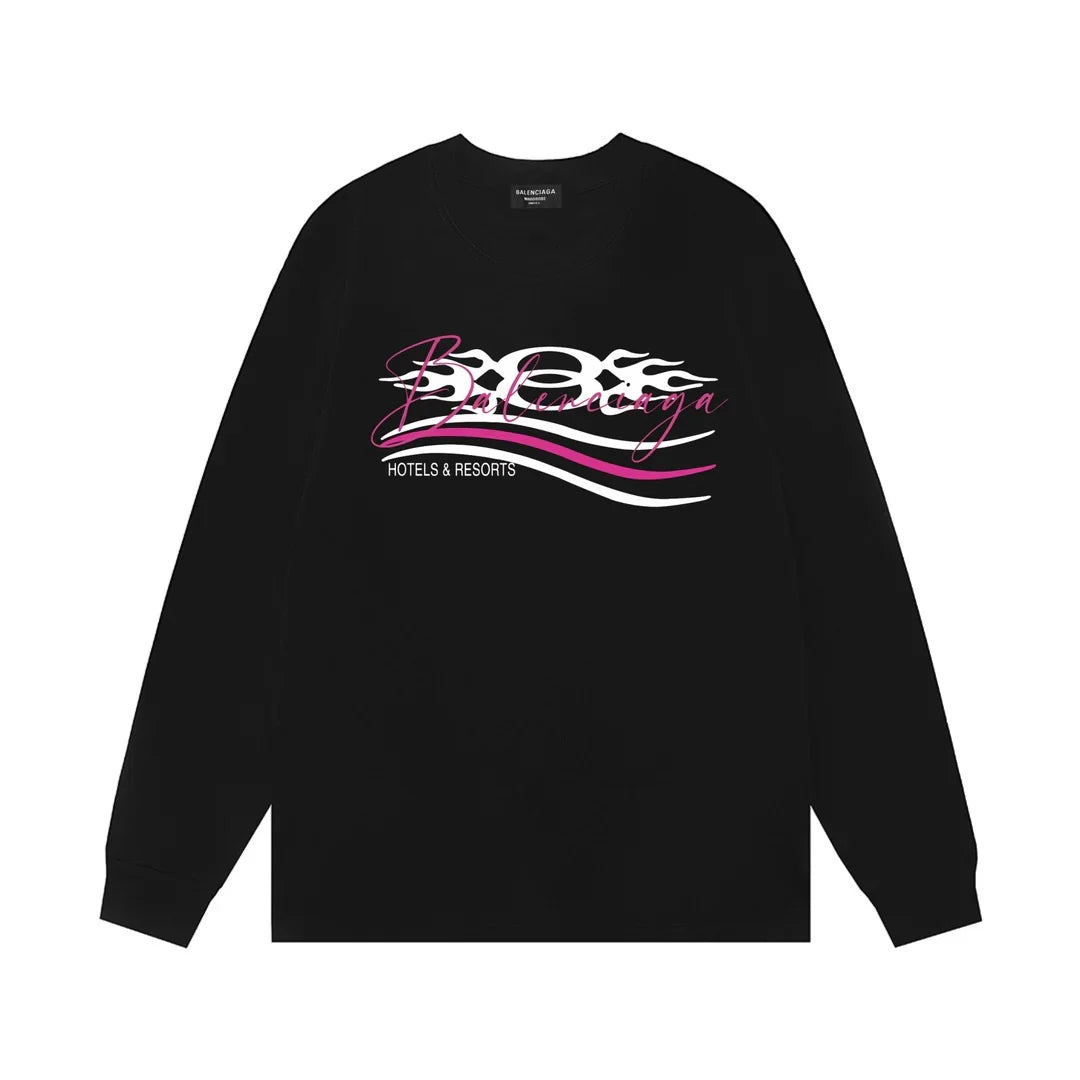 Wave letter logo, unisex long sleeved design
