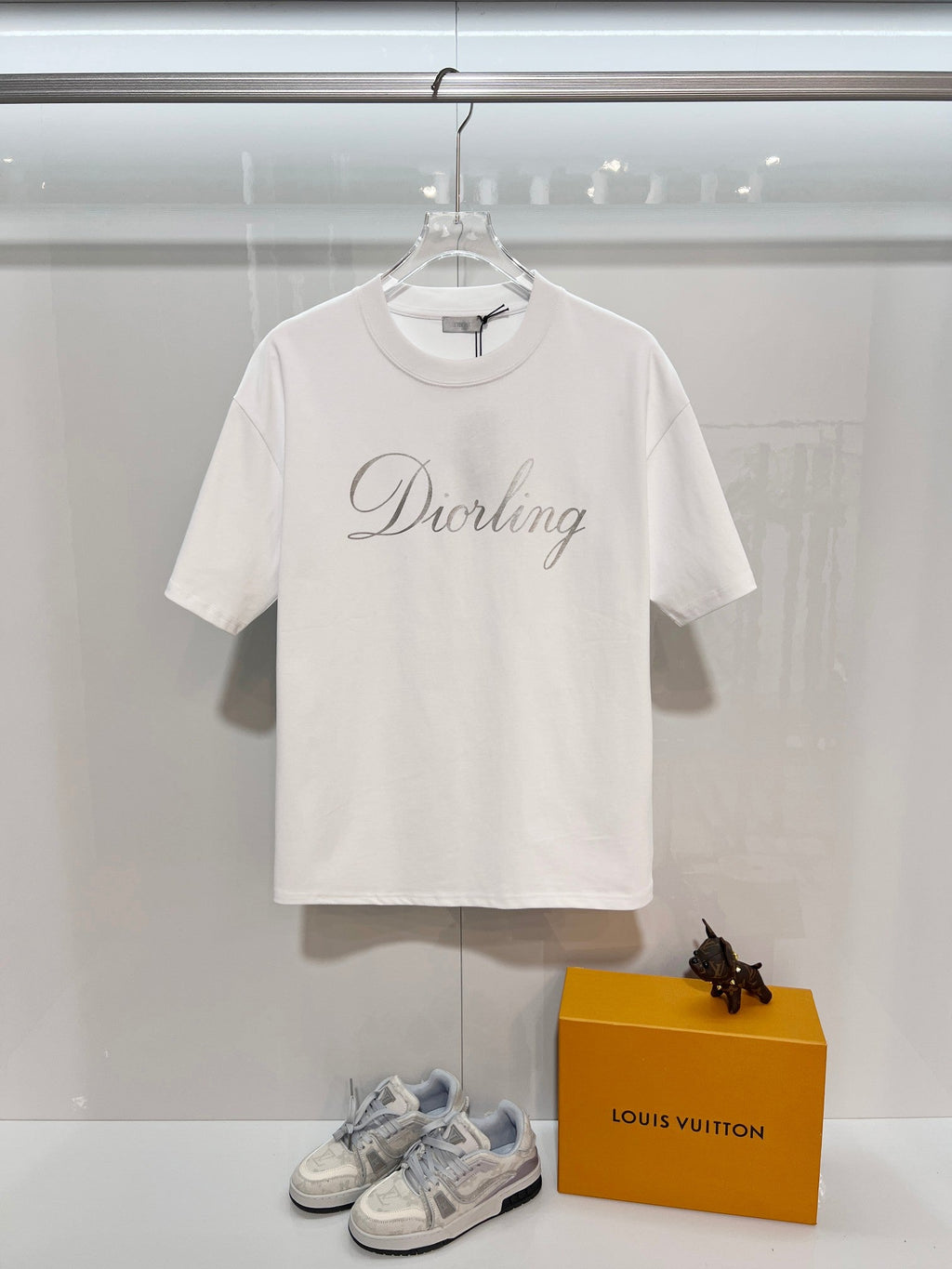 New silver letter short shirt