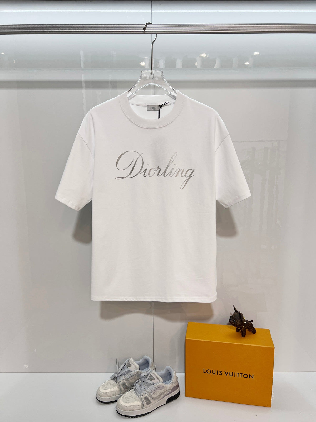 New silver letter short shirt