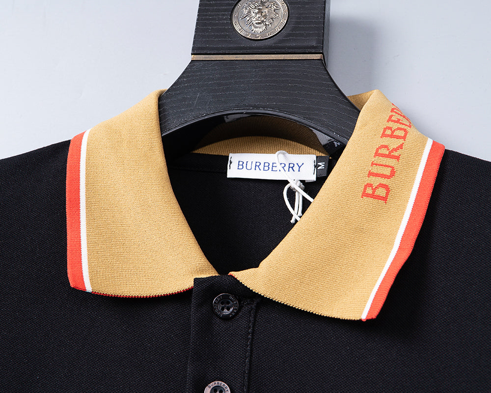 Silk pearl fabric lapel T-shirt