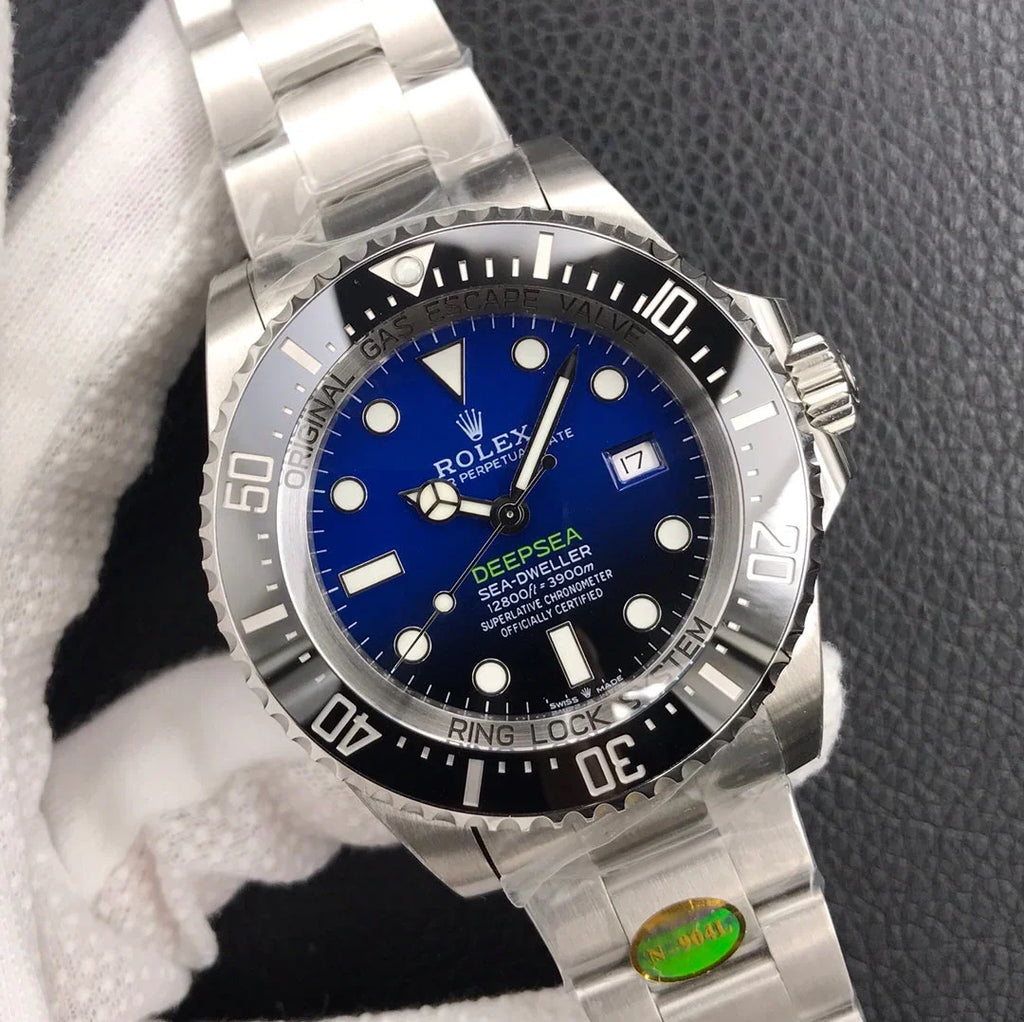 L Size - Blue Black -White 904L Steel -Automatic- 44mm