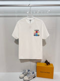 New Nine Grid Embroidered Short Sleeve