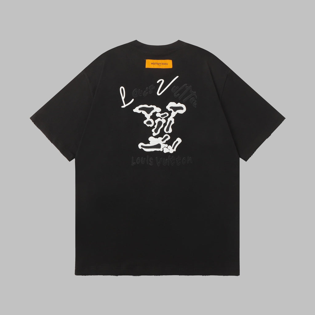 Cotton embroidered short sleeved T-shirt