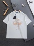 Mushroom on the chest 🍄 inlaid 🪡 Embroidered logo round neck short sleeved T-shirt