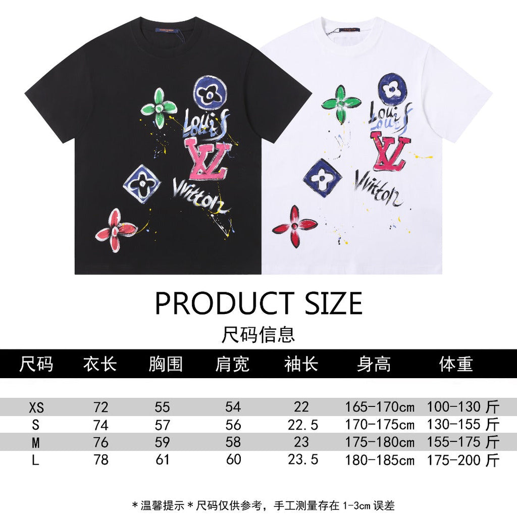 Hand drawn graffiti, splashed ink letters, logo, short sleeved T-shirt