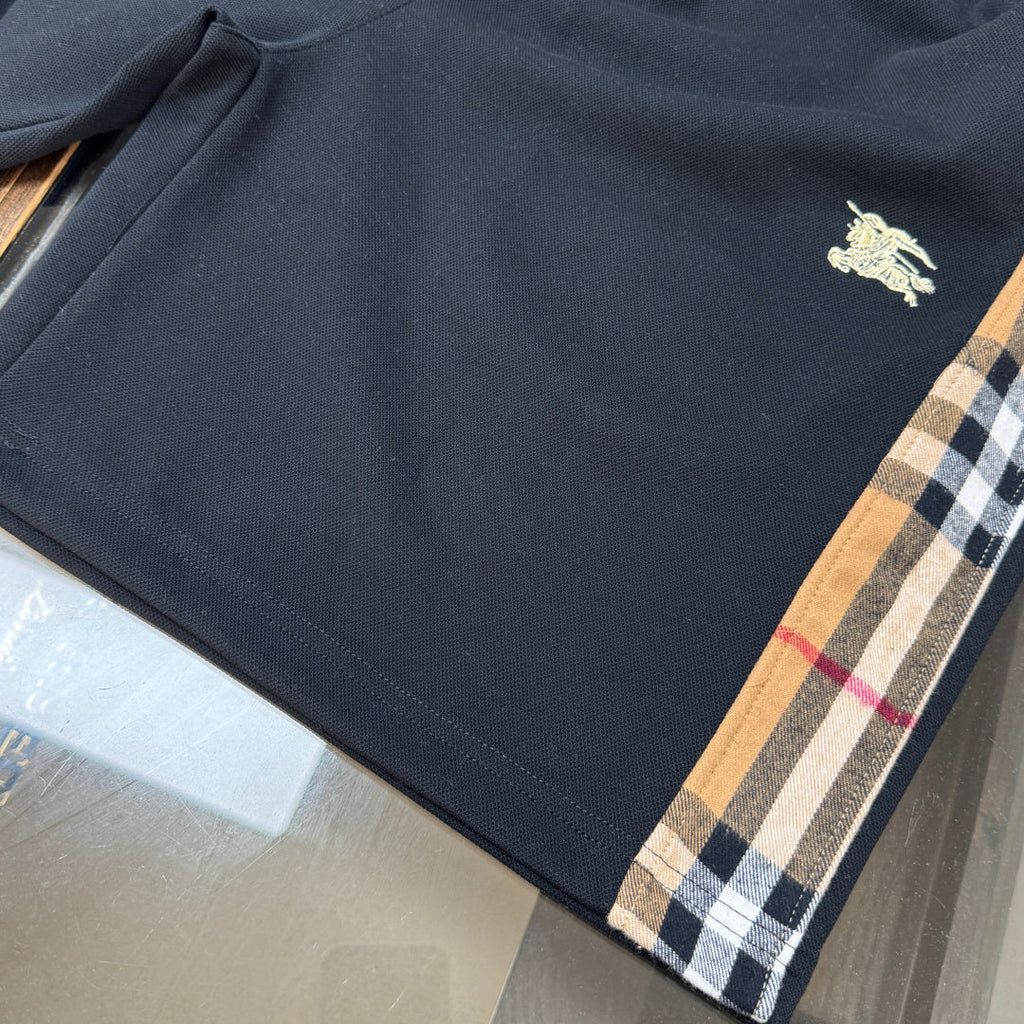 Latest two side checkered patchwork casual shorts