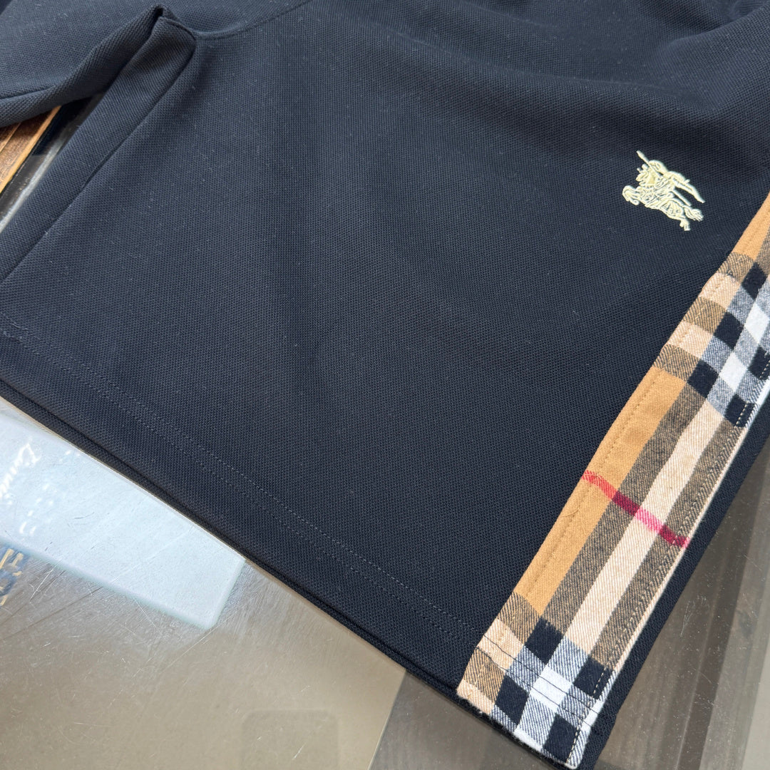 Latest two side checkered patchwork casual shorts