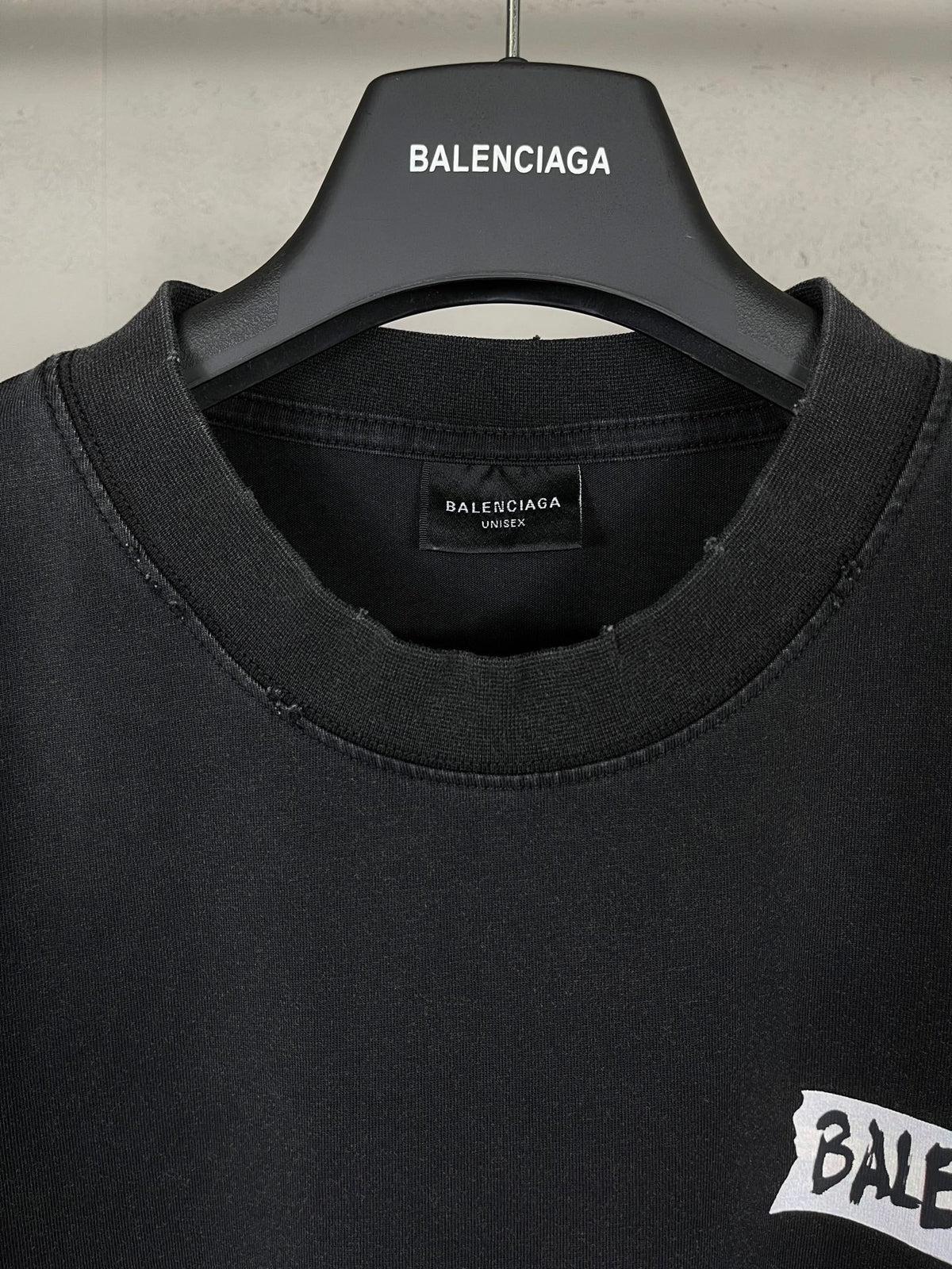 Washed and worn short sleeved T-shirt