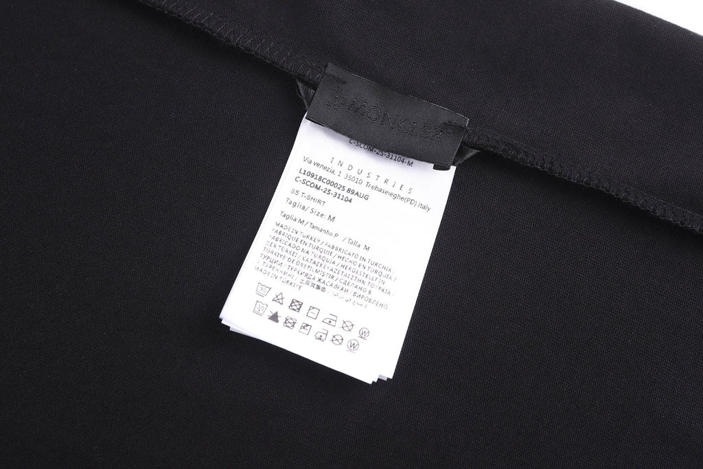 Space Embroidered Logo Round Neck Cotton T-shirt