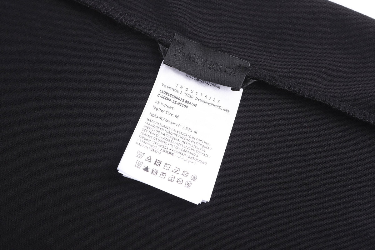 Space Embroidered Logo Round Neck Cotton T-shirt