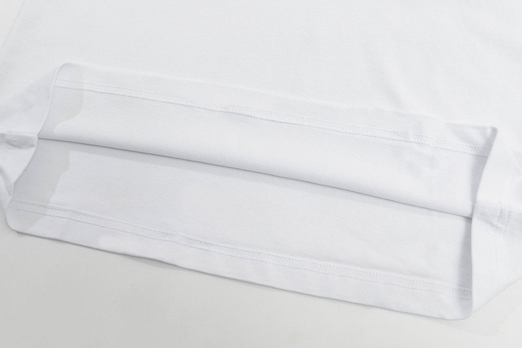 High quality textured jacquard letter patchwork embroidered T-shirt