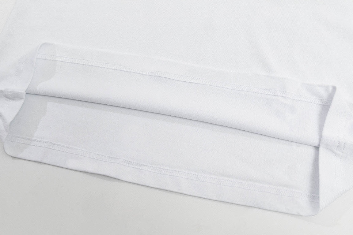 High quality textured jacquard letter patchwork embroidered T-shirt
