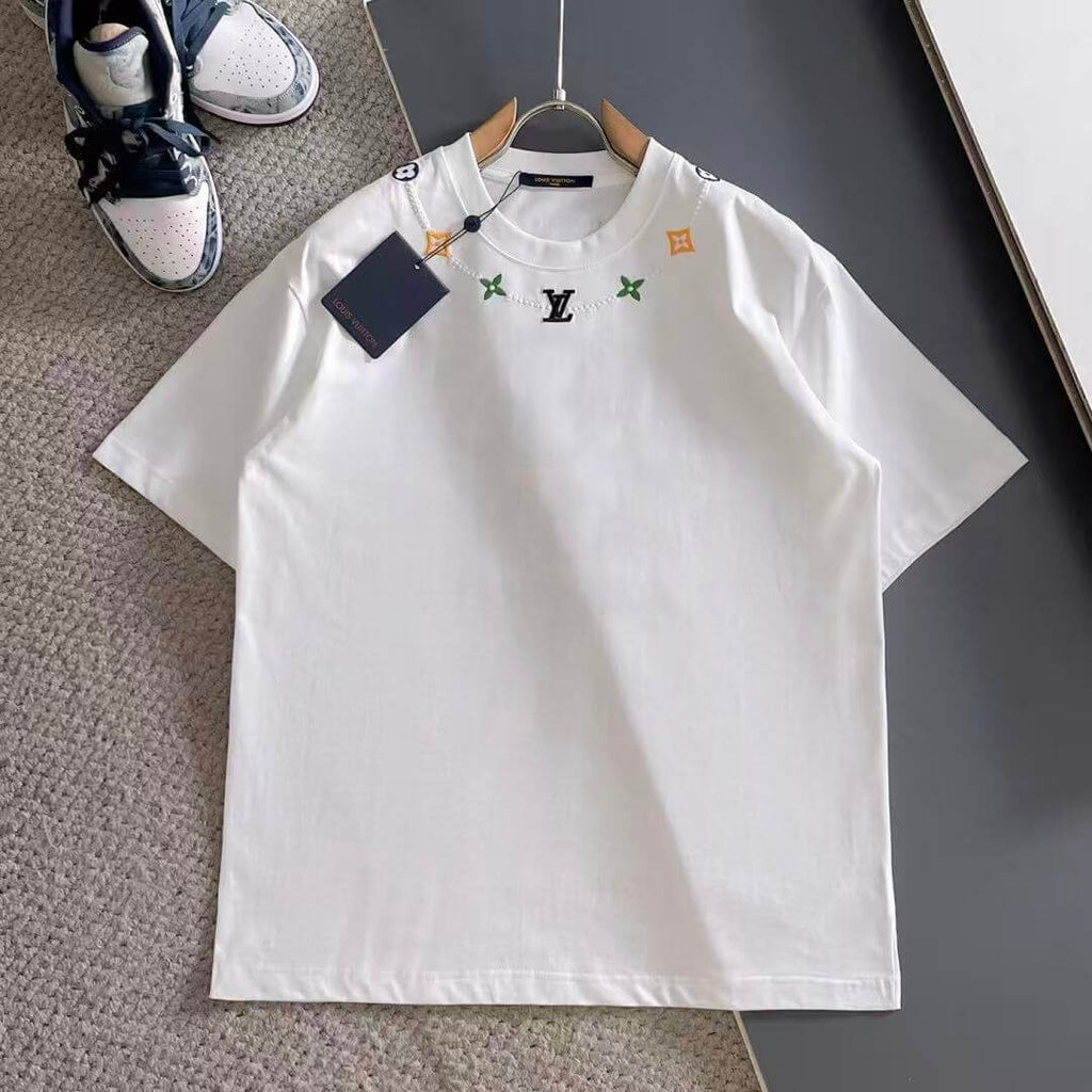Colorful Floral Embroidery T-Shirt