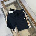 Latest two side checkered patchwork casual shorts