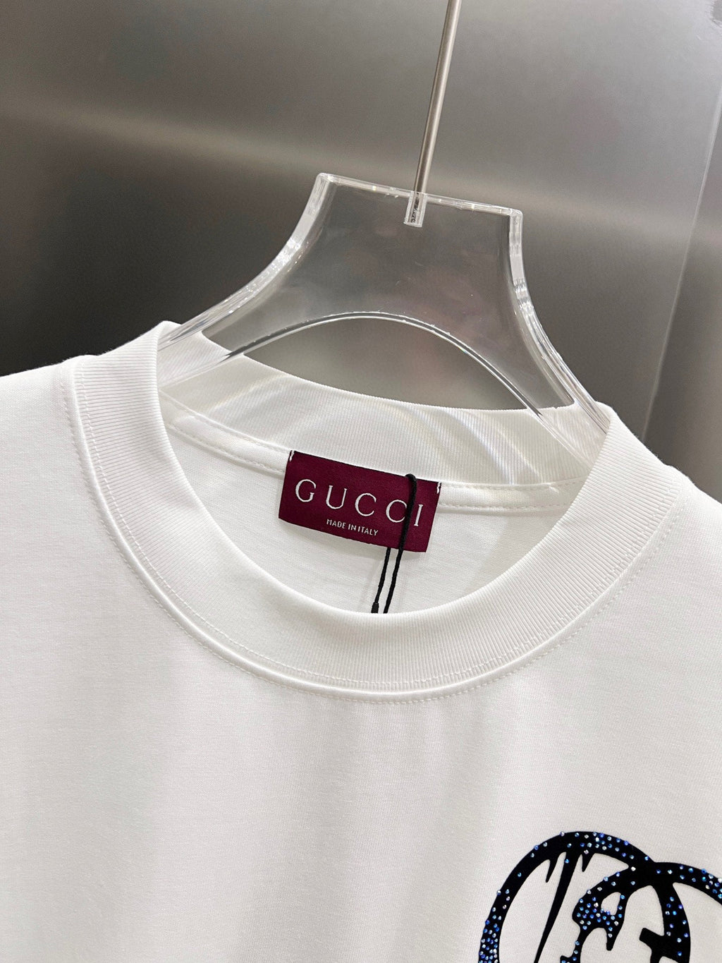 New logo Middle Eastern Australian diamond+plush printing technology short sleeved T-shirt