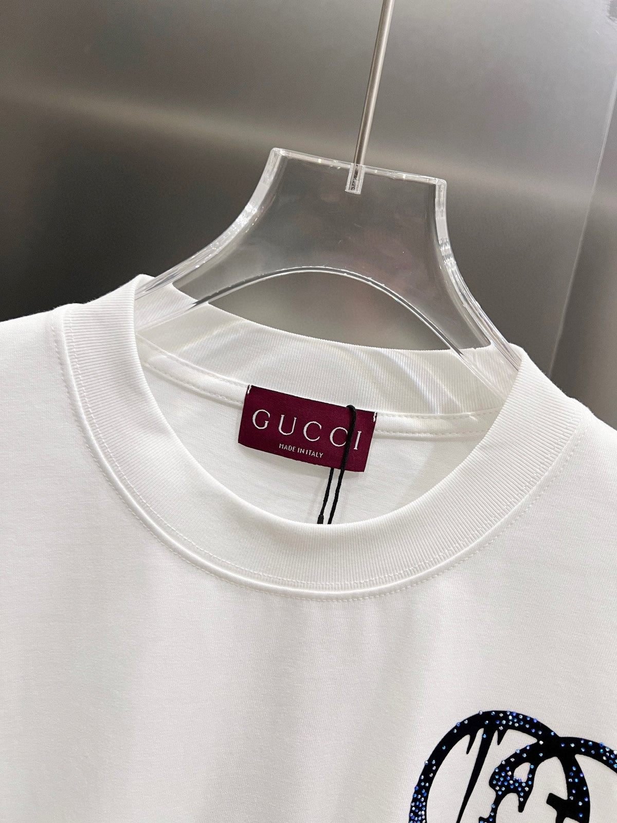 New logo Middle Eastern Australian diamond+plush printing technology short sleeved T-shirt