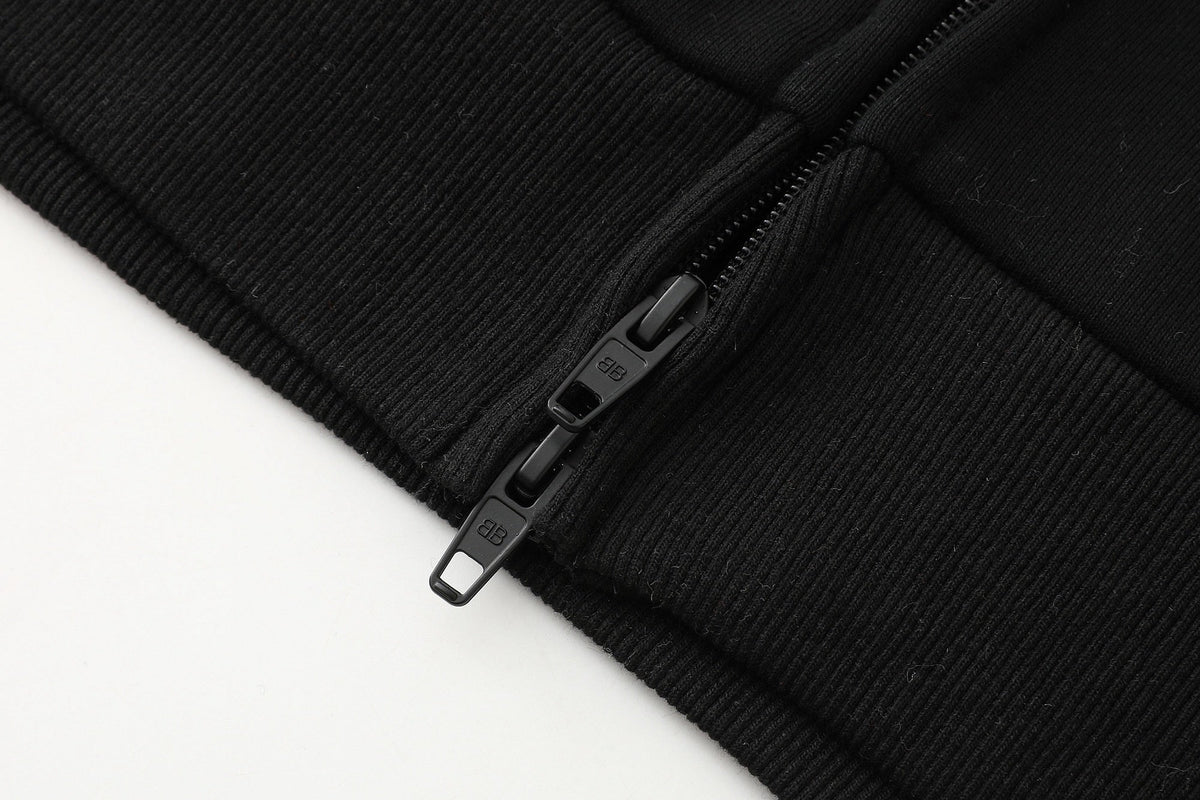 Co branded series cotton zipper long sleeved casual hooded sweatshirt jacket