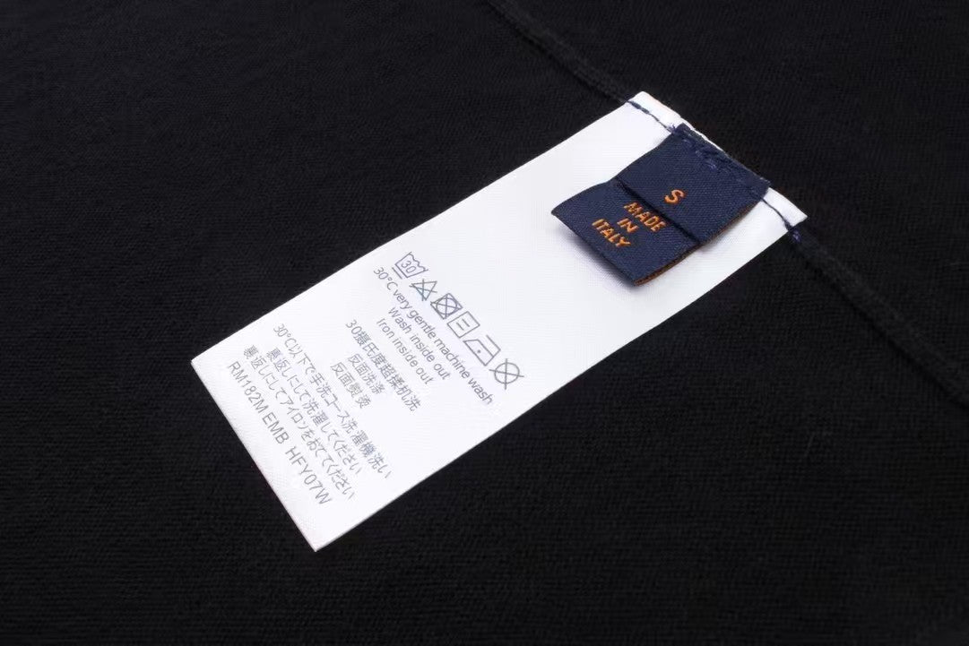 Jacquard knitted cotton short sleeved T-shirt