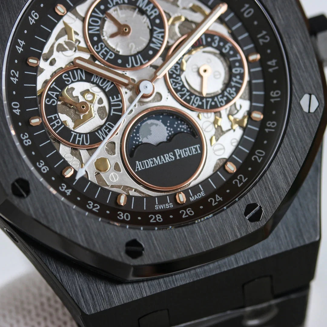 Black Grey- Black 904L Steel Hollow- Automatic - 41mm