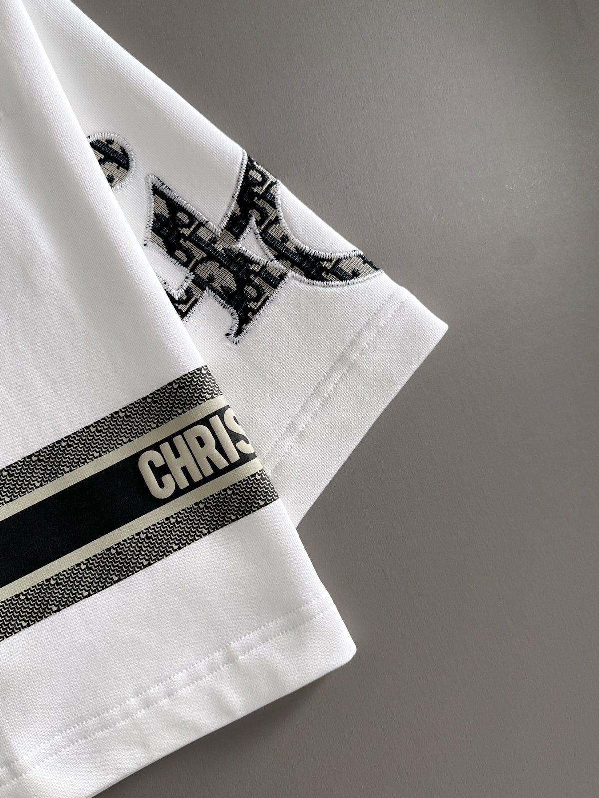 Plush striped letter casual shorts