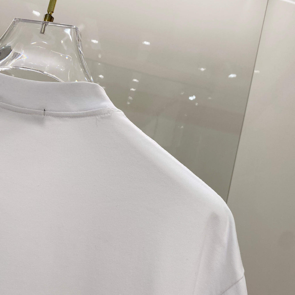 Chest sticker printed logo round neck short sleeved T-shirt 7