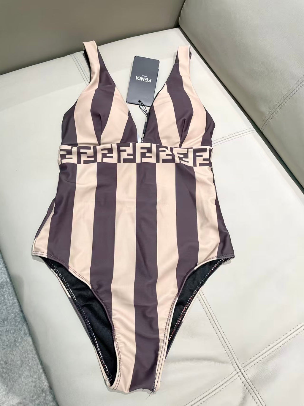 New striped one-piece swimsuit