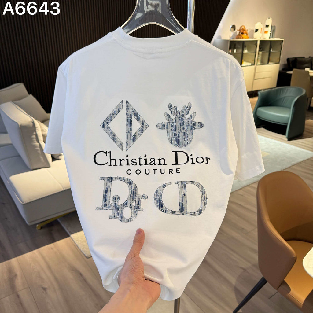 26ss new embroidery craft logo letter short sleeved shirt