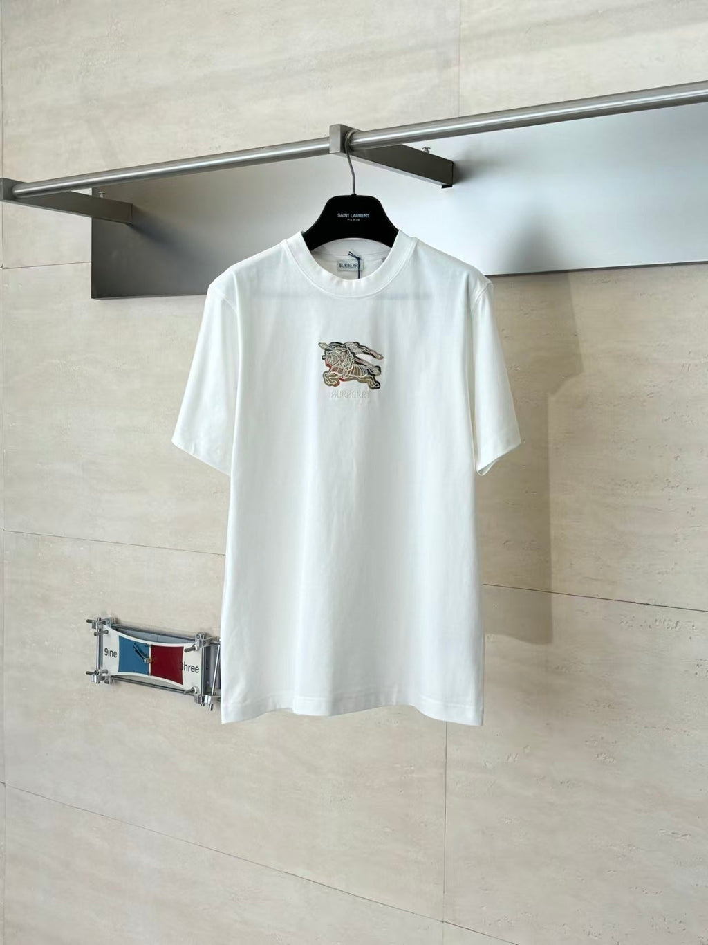 Plaid embroidered short sleeved T-shirt