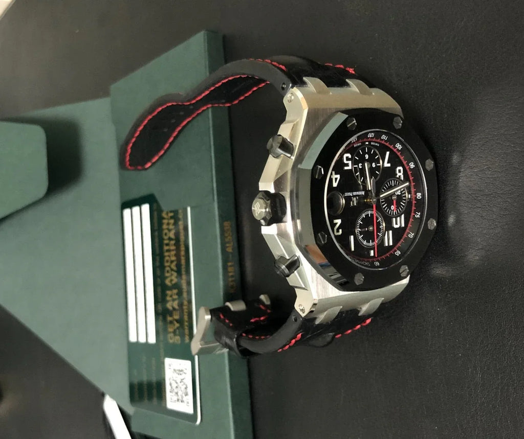 Black Red - Black Leather - 43mm