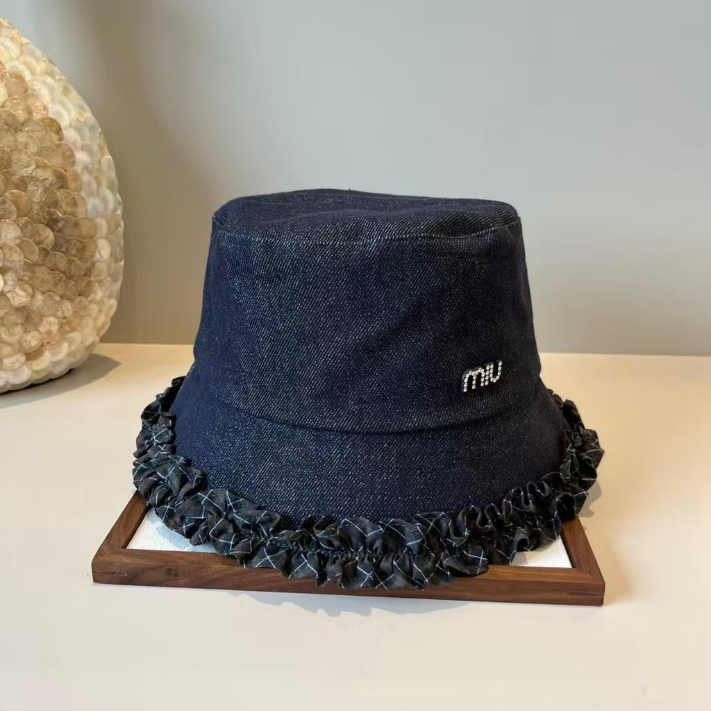 New lace denim fisherman hat