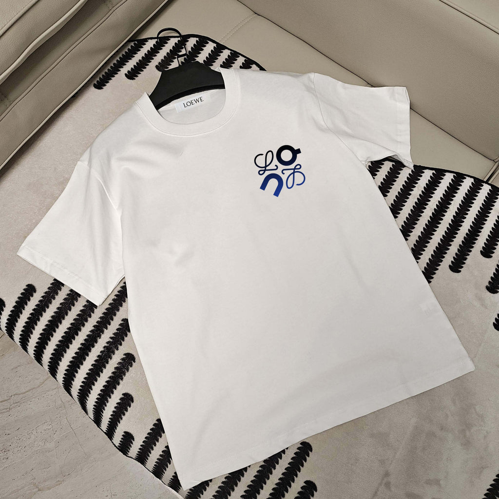 Navy Monogram Print T-Shirt